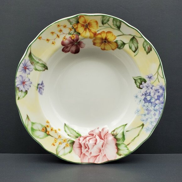 Westbury Court Christina Rim Soup Bowls Jessica McClintock Floral China Bowls - Picture 2 of 9
